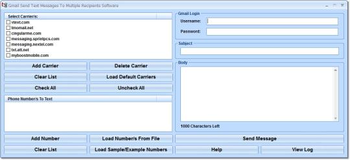 Gmail Send Text Messages To Multiple Recipients Software screenshot