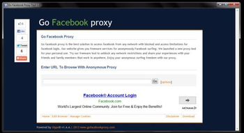 Go Facebok Proxy screenshot