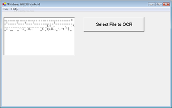 GOCR Windows Frontend screenshot