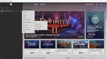 GOG Galaxy screenshot 2