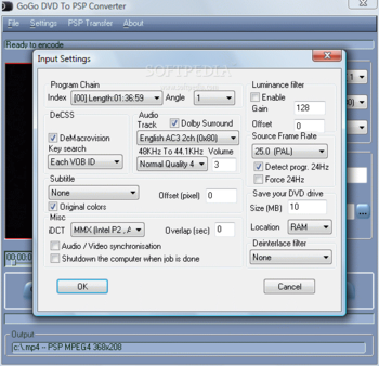 Gogo DVD To PSP Converter screenshot 3