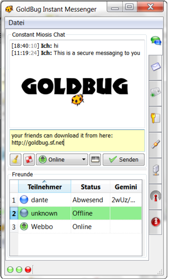 GoldBug Instant Messenger screenshot
