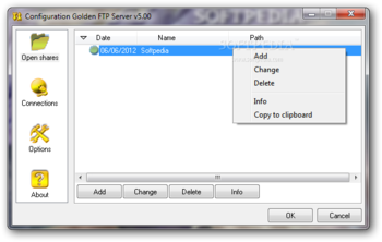 Golden FTP server screenshot
