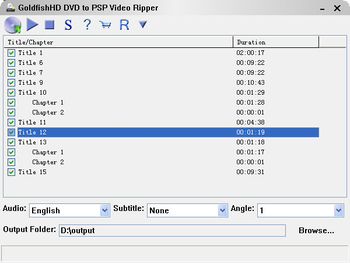 GoldfishHD DVD to PSP Video Ripper screenshot