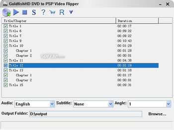 GoldfishHD DVD to PSP Video Ripper screenshot 3