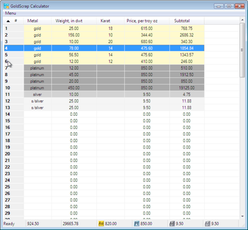 GoldScrap Calculator screenshot