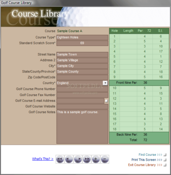 Golf Score Recorder Software Suite screenshot 2