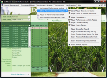Golf Score Recorder Software Suite screenshot 3