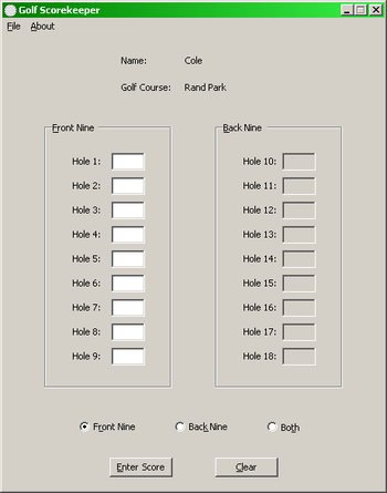 Golf Scorekeeper screenshot