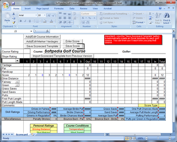 Golf Tracker for Excel screenshot 3