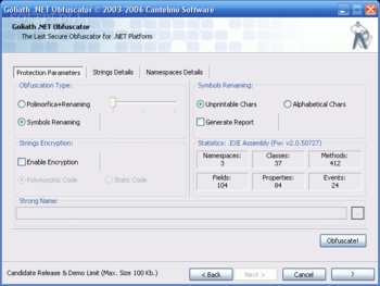 Goliath .NET Obfuscator screenshot