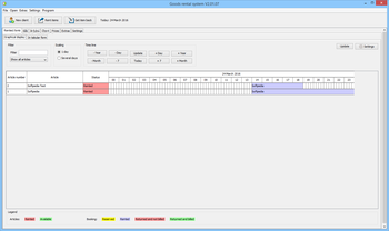 Goods rental system screenshot