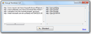 Goo.gl Shortener screenshot