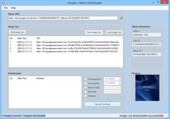 Google+ Album Downloader screenshot