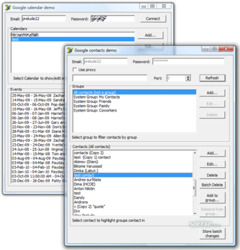 Google Calendar and Contacts Component screenshot 3