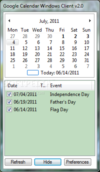 Google Calendar Windows Client screenshot
