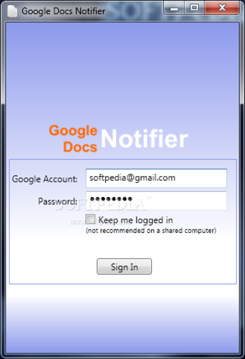 Google Docs Notifier screenshot