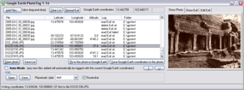Google Earth PhotoTag screenshot