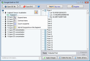 Google Earth to TomTom Navigator (OV2) Converter screenshot