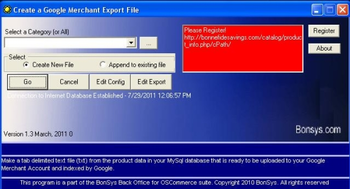 Google Export screenshot