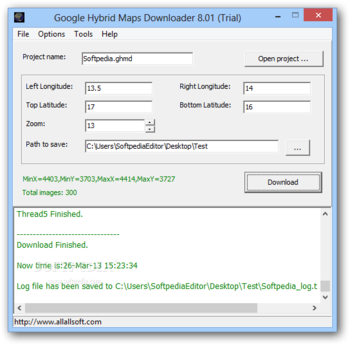 Google Hybrid Maps Downloader screenshot