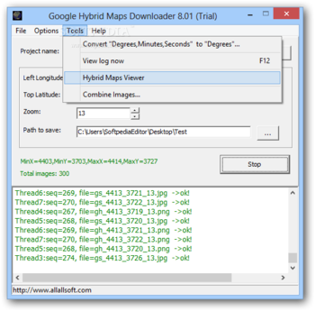 Google Hybrid Maps Downloader screenshot 2