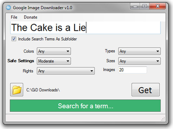 Google Image Downloader screenshot