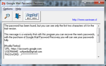 Google Mail Password Recovery screenshot