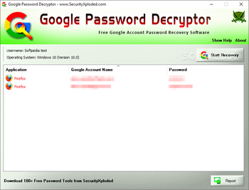 Google Password Decryptor screenshot