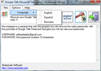 Google Talk Password Decryptor screenshot 2