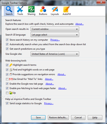 Google Toolbar for Firefox screenshot 10