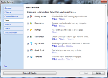 Google Toolbar screenshot 10