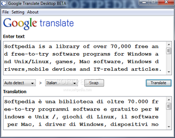 Google Translate Desktop screenshot