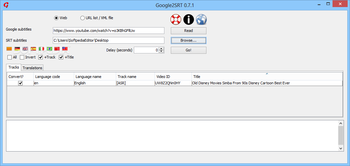Google2SRT screenshot
