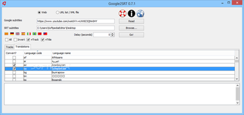 Google2SRT screenshot 2