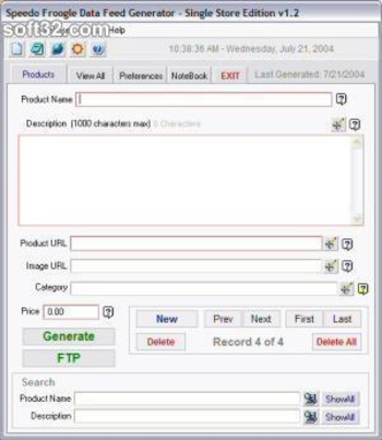 GoogleBase Products Feed Generator Lite screenshot 2