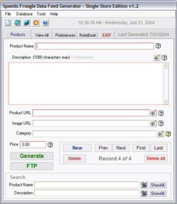 GoogleBase Products Feed Generator Lite screenshot 3