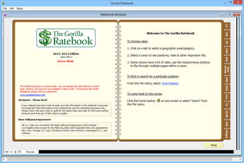 Gorilla Ratebook screenshot