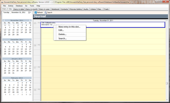 GoswainthaDiary free personal diary software (formerly LibertyJournal) screenshot