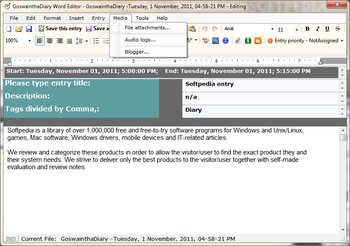 GoswainthaDiary free personal diary software (formerly LibertyJournal) screenshot 3