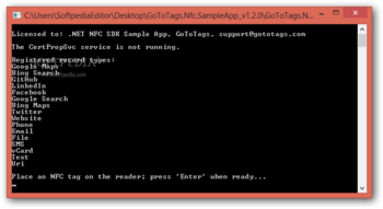 GoToTags .NET NFC SDK screenshot