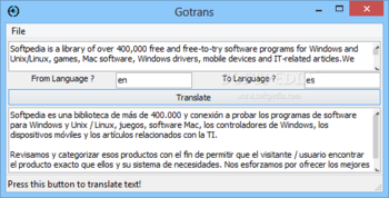 Gotrans screenshot