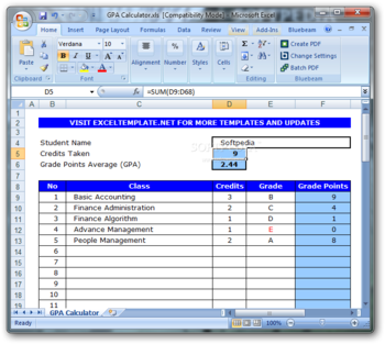GPA Calculator screenshot