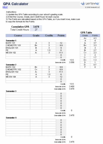 GPA Calculator screenshot