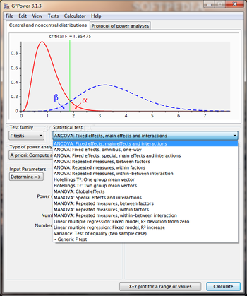 G*Power screenshot 3