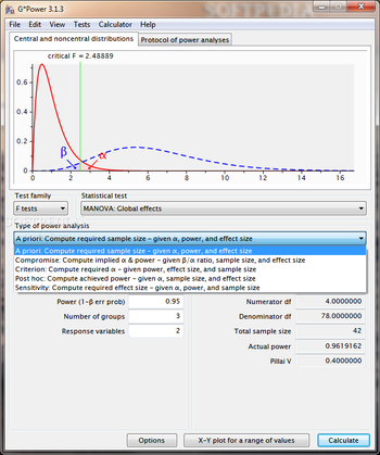 G*Power screenshot 4