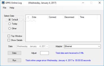 GPRS Online Log screenshot