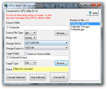 GPSU Batch File Converter screenshot