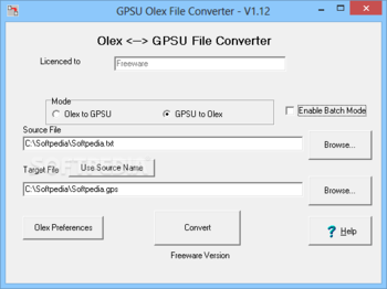GPSU Olex File Converter screenshot