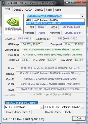 GPU Caps Viewer screenshot